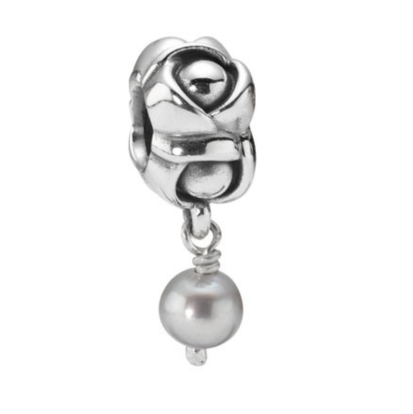Pandora My Wish Grey Pearl Dangle Charm - Picture 1 of 6